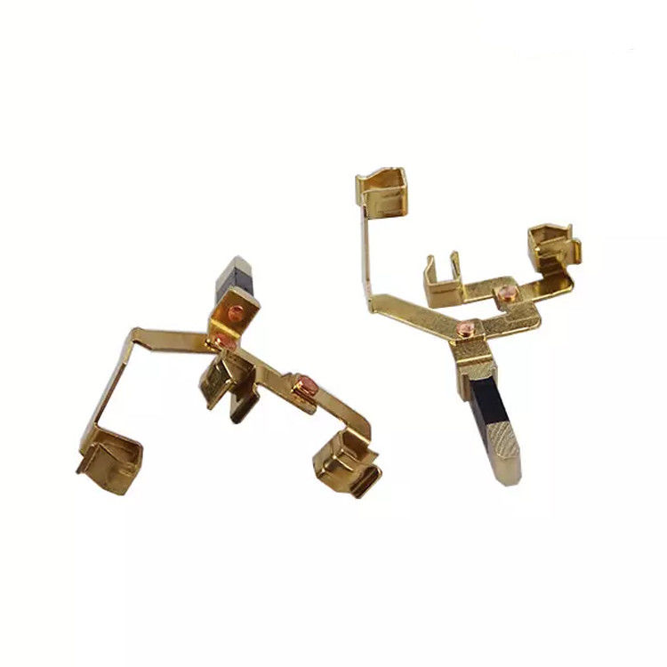 OEM High Precision Metal Stamping Parts Brass Stamping Socket Contact Black Anodised